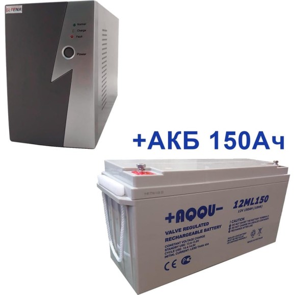 Комплект ИБП ELTENA Intelligent 500LT2 (300Вт) + АКБ AQQU 12ML150 (12В, 150Ач) I500LT2/12ML150