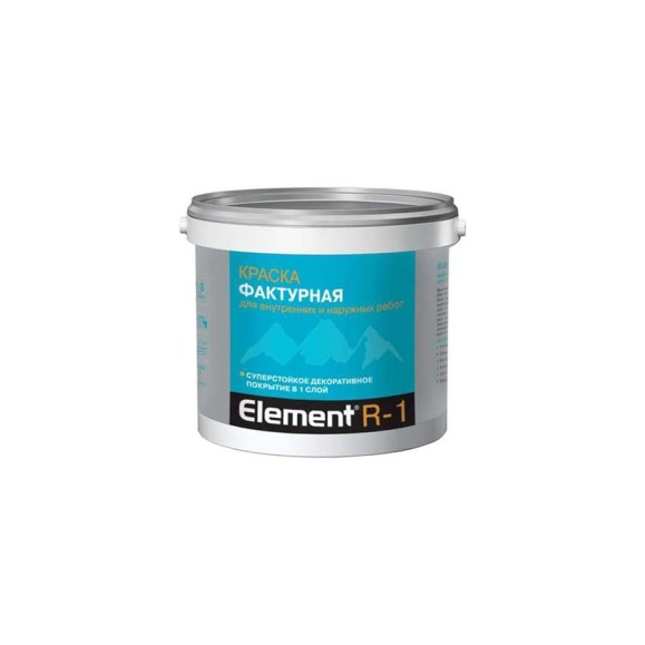 Фактурная краска ALPA ELEMENT R-1 для внутренних и наружных работ, 5л (9,5 кг) 4660005410677