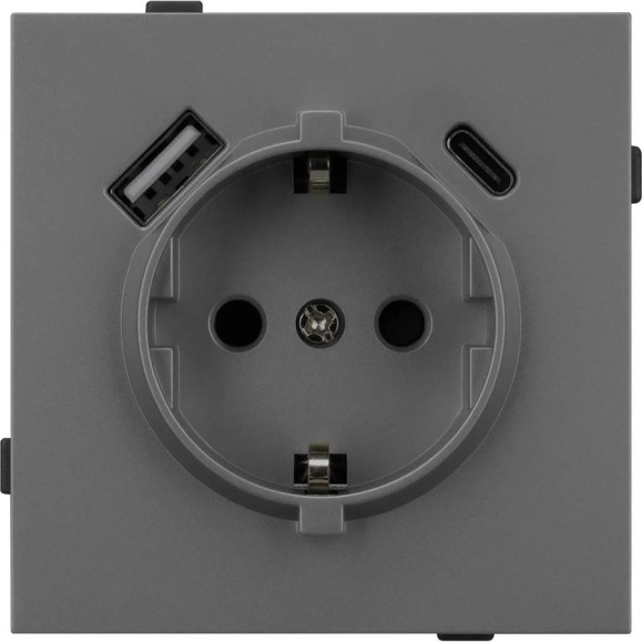 Механизм розетки с USB зарядкой Arlight SCT-TENDO-MUAC-SFPL-GR 1шт 054609