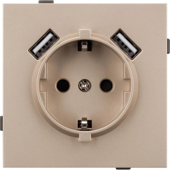 Механизм розетки с USB зарядкой Arlight SCT-TENDO-MUAA-PL-GD 1шт 054085