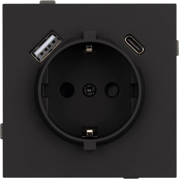 Механизм розетки с USB зарядкой Arlight SCT-TENDO-MUAC-SFPL-BK 1шт 054607 Механизм розетки с USB зарядкой Arlight SCT-TENDO-MUAC-SFPL-BK 1шт 054607