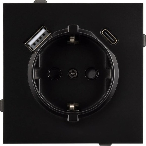 Механизм розетки с USB зарядкой Arlight SCT-TENDO-MUAC-PL-BK 1шт 054087