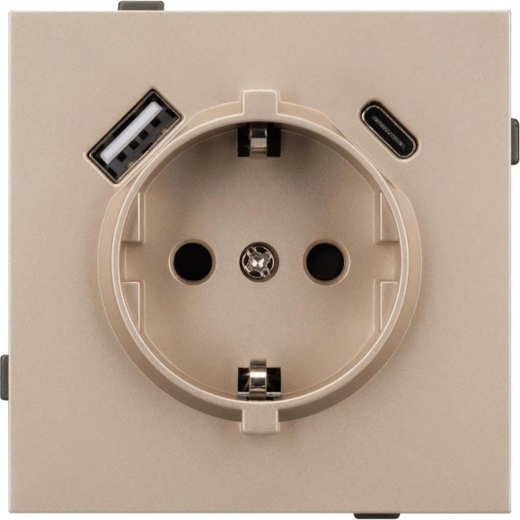 Механизм розетки с USB зарядкой Arlight SCT-TENDO-MUAC-PL-GD 1шт 054089