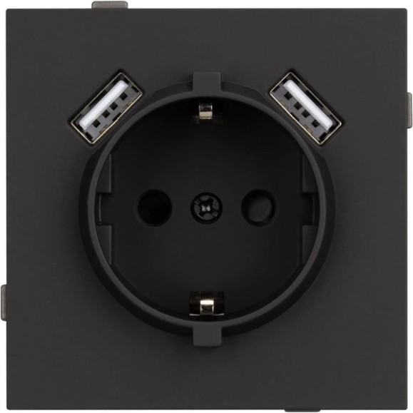 Механизм розетки с USB зарядкой Arlight SCT-TENDO-MUAA-SFPL-BK 1шт 054603 Механизм розетки с USB зарядкой Arlight SCT-TENDO-MUAA-SFPL-BK 1шт 054603