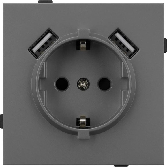 Механизм розетки с USB зарядкой Arlight SCT-TENDO-MUAA-SFPL-GR 1шт 054605
