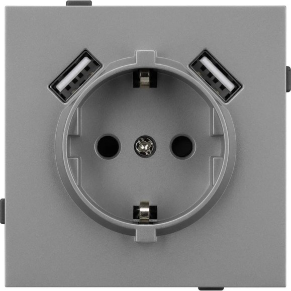 Механизм розетки с USB зарядкой Arlight SCT-TENDO-MUAA-PL-GR 1шт 054084