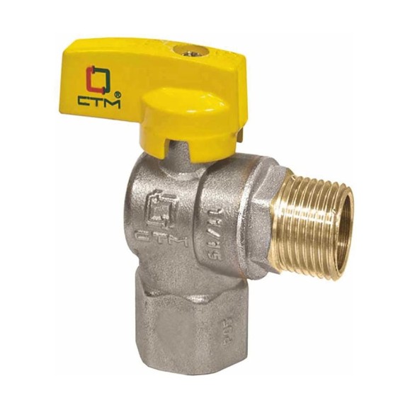 Шаровой угловой кран для газа СТМ ГАЗ 1/2", г/ш, бабочка CGLFMB12 Шаровой угловой кран для газа СТМ ГАЗ 1/2", г/ш, бабочка CGLFMB12