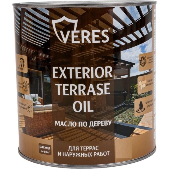 Масло для дерева VERES Exterior Terrase Oil, 2,5 л, графит 281236 Масло для дерева VERES Exterior Terrase Oil, 2,5 л, графит 281236