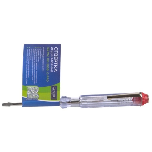 Отвертка индикаторная General Lighting Systems G-Pro, 135 мм, 100-500 В, 60 штук 901016 Отвертка индикаторная General Lighting Systems G-Pro, 135 мм, 100-500 В, 60 штук 901016
