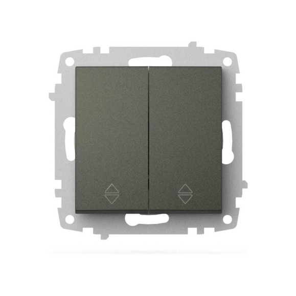 Переключатель двухклавишный ELBI Zena Vega дымчатый M+K 609-011100-211 Переключатель двухклавишный ELBI Zena Vega дымчатый M+K 609-011100-211