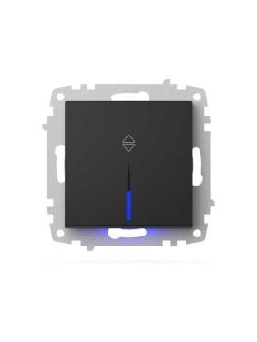 Переключатель с подсветкой ELBI Zena Vega черный матовый M+K 609-014800-210