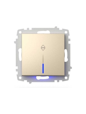 Переключатель с подсветкой ELBI Zena Vega слоновая кость M+K 609-012500-210