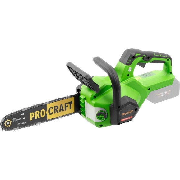 Пила цепная аккумуляторная PROCRAFT 20В 12', 4500 об/мин, шина + цепь, без АКБ и ЗУ PKA38
