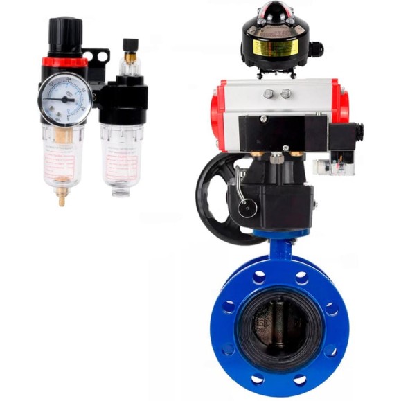Затвор дисковый DN.ru GGG40-304-EPDM-2W-F-H Ду125 Ру16 пневмопривод DA-130, пневмораспределитель 220VAC, БКВ LSB-510, дублером HDM-3, БПВ D050-56781 Затвор дисковый DN.ru GGG40-304-EPDM-2W-F-H Ду125 Ру16 пневмопривод DA-130, пневмораспределитель 220VAC, БКВ LSB-510, дублером HDM-3, БПВ D050-56781