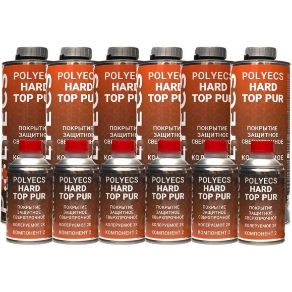 Набор полиуретанового покрытия антигравийного сверхпрочного Polyecs Hard Top PUR 2K 4:1, 1 л (0.8 л + 0.2 л) HT_COLOR_6