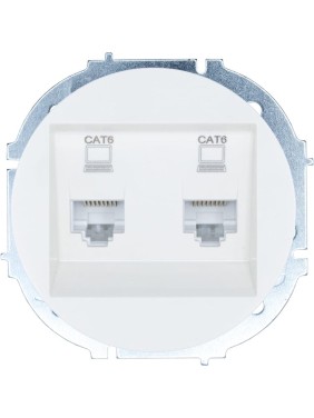 Розетка компьютерная двойная с модулем Cat 6 Lezard OSEN белая 743-0288-142