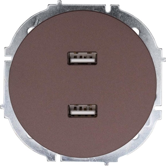Розетка 2-ая USB разъем Lezard OSEN шоколад 743-7388-192