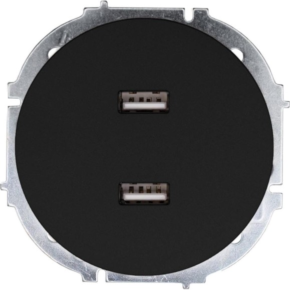 Розетка 2-ая USB разъем Lezard OSEN чёрный бархат 743-4288-192