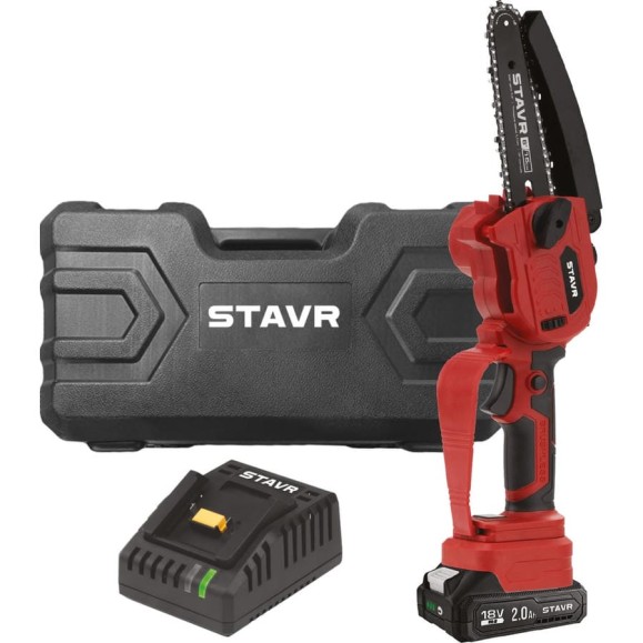 Пила цепная аккумуляторная Ставр (18 В, шина 15 см, BL, 1х2.0 Ач) STAVR SCS 18BL-15-1K, 9060100053