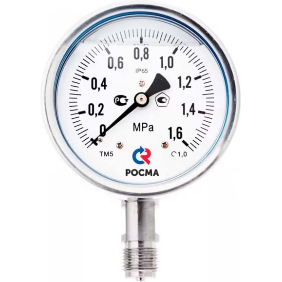 Манометр РОСМА ТМ-521Р.00 (0-0.06МПа) М20х1.5 Б 1.0 сухой 100мм, радиальный D070-01870 Манометр РОСМА ТМ-521Р.00 (0-0.06МПа) М20х1.5 Б 1.0 сухой 100мм, радиальный D070-01870