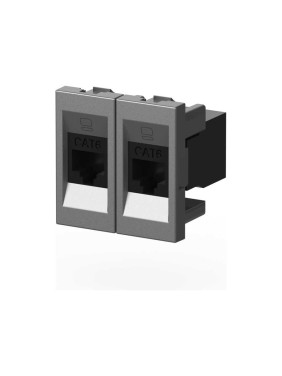 Розетка 2-я компьютерная (CAT 6) ELBI Moda Vox Серый Металик M+K 611-041032-248