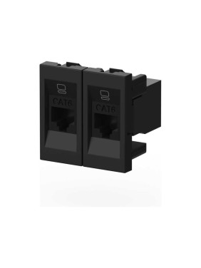 Розетка 2-я компьютерная (CAT 6) ELBI Moda Vox Vantablack M+K 611-044832-248