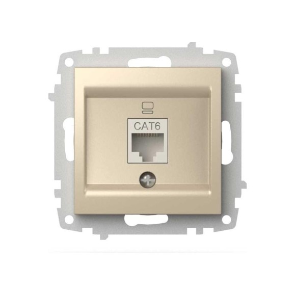 Розетка компьютерная ELBI Zena Vega слоновая кость, Cat 6 M+K 609-012500-247 Розетка компьютерная ELBI Zena Vega слоновая кость, Cat 6 M+K 609-012500-247