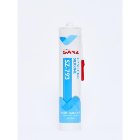 Нейтральный силиконовый герметик SANZ SZ-793 белый, 280 мл. 793-7349-W Нейтральный силиконовый герметик SANZ SZ-793 белый, 280 мл. 793-7349-W