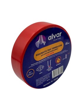 Изолента Alvar ПВХ 19мм, 20м, красная (комплект из 10 штук) AL-1920R_10 Изолента Alvar ПВХ 19мм, 20м, красная (комплект из 10 штук) AL-1920R_10