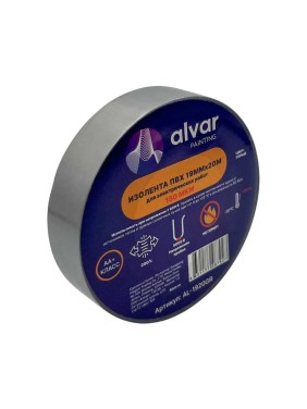 Изолента Alvar ПВХ 19мм, 20м, серая (комплект из 10 штук) AL-1920GR_10 Изолента Alvar ПВХ 19мм, 20м, серая (комплект из 10 штук) AL-1920GR_10