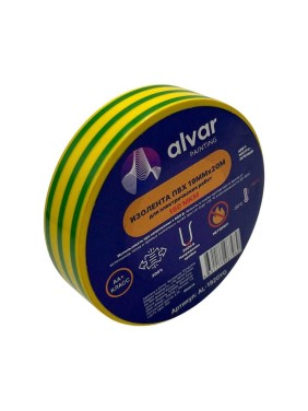 Изолента ПВХ 19мм, 20м, желто-зеленая (комплект из 10 штук) Alvar Алвар AL-1920YG_10 Изолента ПВХ 19мм, 20м, желто-зеленая (комплект из 10 штук) Alvar Алвар AL-1920YG_10