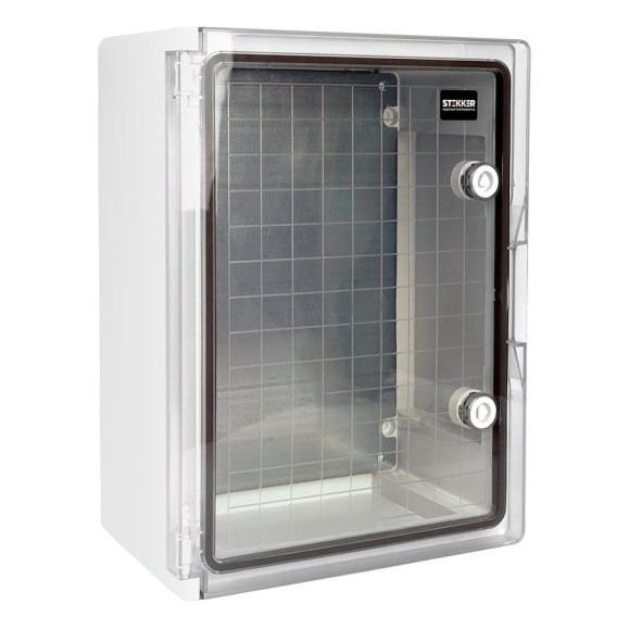 Корпус пластиковый STEKKER ЩМПп EBX60-6/06-65 IP65 c прозрачной дверью (400х300х165) пластик, серия ArcaWP65+, 50721