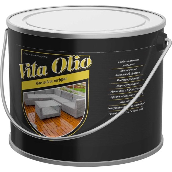 Масло для террас Vita Olio, цвет Бесцветное, 2,5 л 258588 Масло для террас Vita Olio, цвет Бесцветное, 2,5 л 258588