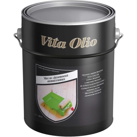 Масло-Грунтовка антисептик Vita Olio, бесцветное, 10 л 258663 Масло-Грунтовка антисептик Vita Olio, бесцветное, 10 л 258663