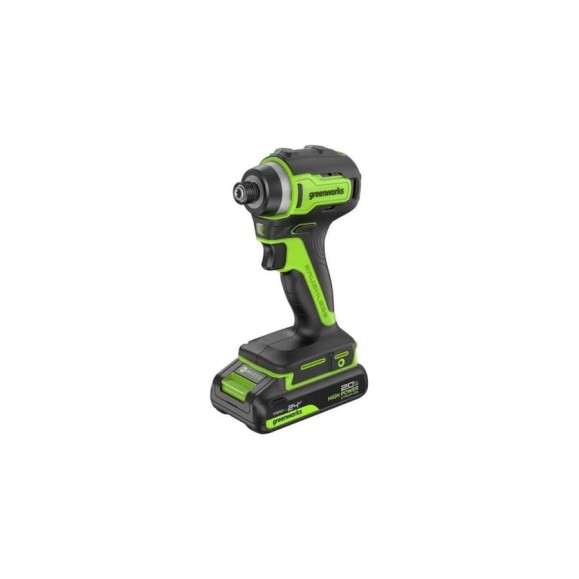 Винтоверт ударный аккумуляторный GreenWorks ID3170, 24V, б/щет, 0-3200об/мин, 4000 уд/мин, HEX 1/4, 170Нм, 1х2Ач, ЗУ, кор 3804907VUA Винтоверт ударный аккумуляторный GreenWorks ID3170, 24V, б/щет, 0-3200об/мин, 4000 уд/мин, HEX 1/4, 170Нм, 1х2Ач, ЗУ, кор 3804907VUA