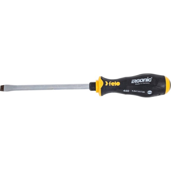 Плоская шлицевая ударная отвертка Felo Ergonic 9,0X1,6X150 45009040