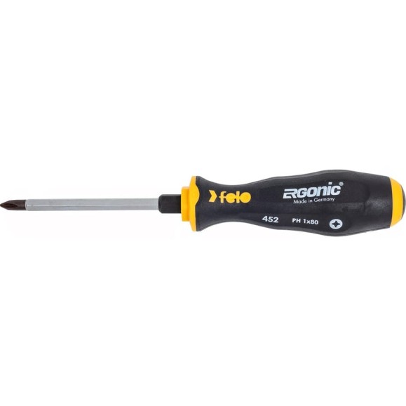 Крестовая ударная отвертка Felo Ergonic PH 1X80 45210240 Крестовая ударная отвертка Felo Ergonic PH 1X80 45210240