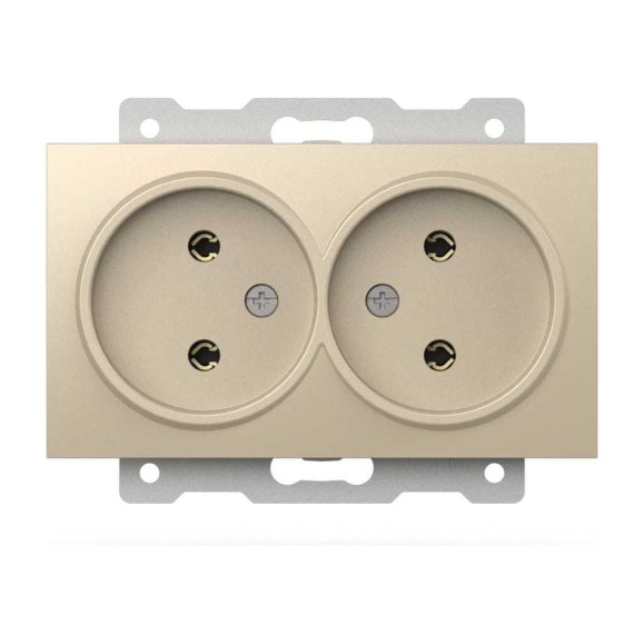 Розетка 2-я без заземления ELBI Zena Vega Слоновая Кость M+K 12 шт 609-012500-908
