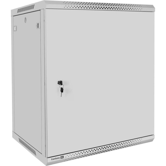 Шкаф телекоммуникационный ExeGate 19 настенный 15U EC-WM-15U.600.M.GREY 19”, 15U, 600x600x769mm ШхГхВ , передняя дверь металл, съемные боковые панели 300269