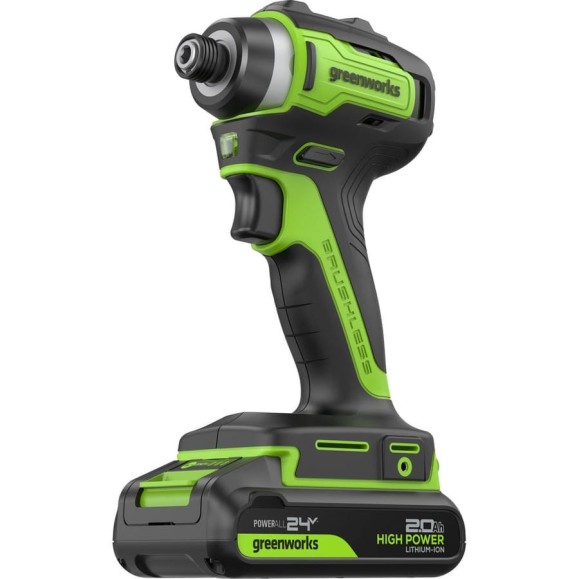 Винтоверт ударный аккумулятор GreenWorks ID3170, 24V, б/щет, 0-3200об/мин, 4000 уд/мин, HEX 1/4, 170Нм,2х2Ач, ЗУ, коробка (3804907VUС) 3804907VUC Винтоверт ударный аккумулятор GreenWorks ID3170, 24V, б/щет, 0-3200об/мин, 4000 уд/мин, HEX 1/4, 170Нм,2х2Ач, ЗУ, коробка (3804907VUС) 3804907VUC