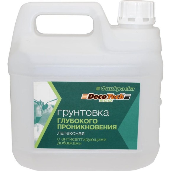 Грунтовка DecoTech Eco, глубокого проникновения, 3л пласт., oсновной 00-00014231 Грунтовка DecoTech Eco, глубокого проникновения, 3л пласт., oсновной 00-00014231