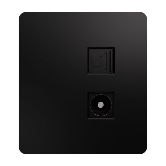 Механизм розетки KRANZ ROUND RJ45 категория 6 + TV оникс KR-78-0722-3 Механизм розетки KRANZ ROUND RJ45 категория 6 + TV оникс KR-78-0722-3