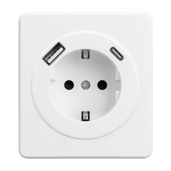 Механизм розетки KRANZ ROUND 1-м с/з, с защитными шторками 16А USB A+C 5В/3А перламутр KR-78-0704-1 Механизм розетки KRANZ ROUND 1-м с/з, с защитными шторками 16А USB A+C 5В/3А перламутр KR-78-0704-1