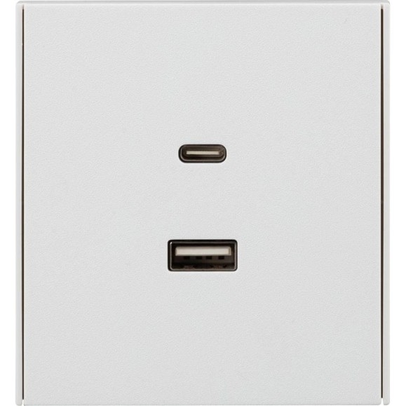 Механизм розетки KRANZ STRONG USB-A+Type-C 3А с функцией быстрой зарядки жемчуг KR-78-0734-4