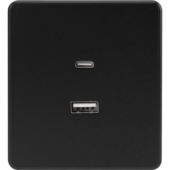 Механизм розетки KRANZ ROUND USB-A+Type-C 3А с функцией быстрой зарядки оникс KR-78-0734-3 Механизм розетки KRANZ ROUND USB-A+Type-C 3А с функцией быстрой зарядки оникс KR-78-0734-3