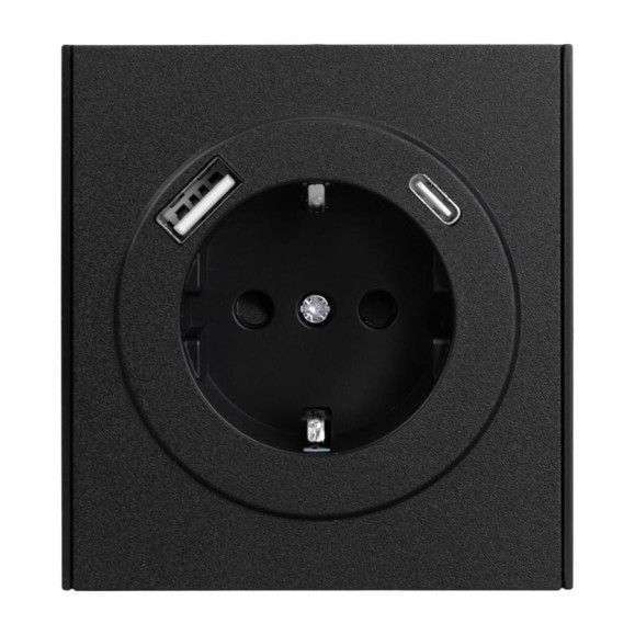 Механизм розетки KRANZ STRONG 1-м с/з, с защитными шторками 16А USB A+C 5В/3А антрацит KR-78-0704-5 Механизм розетки KRANZ STRONG 1-м с/з, с защитными шторками 16А USB A+C 5В/3А антрацит KR-78-0704-5