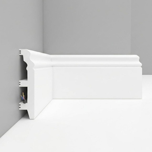 Плинтус напольный Decomaster 100x22x2400 мм белый матовый D232-115 ДМ Плинтус напольный Decomaster 100x22x2400 мм белый матовый D232-115 ДМ