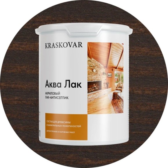 Акриловый лак-антисептик Kraskovar «Аква Лак», палисандр 2л 1337 Акриловый лак-антисептик Kraskovar «Аква Лак», палисандр 2л 1337