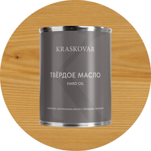 Масло твёрдое повышенной прочности Kraskovar Бесцветный 0,75л 1657 Масло твёрдое повышенной прочности Kraskovar Бесцветный 0,75л 1657