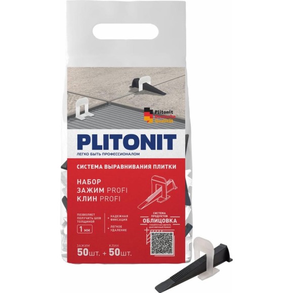 Набор SVP-PROFI ПЛИТОНИТ PLITONIT, клин зажим 1 мм, 50 50 шт (20 шт. в короб.) Н011492